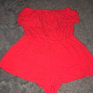 Strapless mini romper.